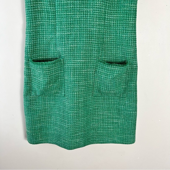 Eliza J Tweed Shift Dress Size 8 Green Sleeveless Crewneck Office Mini Classic - Picture 11 of 15